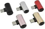 ELAYARD 2Pc Type C to Earphone Adapter USB C Headphone Converter for Compact Design Audio Portable and Reversible Connection Red