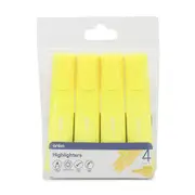 4 Pack Highlighters - Neon Yellow