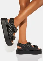 [Buffalo] Noa Quilt Platform Sandals