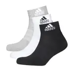 ADIDAS 襪子 TRAINING ANKLE SOCKS 黑白灰 長襪 男女款 加厚底 中筒襪 3雙入 愛迪達 DZ9364