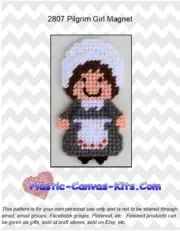 Pilgrim Girl Magnet-Plastic Canvas Pattern or Kit