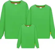[Morbuy] Long Sleeve Sweatshirt, Solid Color Parent-Child Ladies Men Child Tops Crewneck Pullover Hoodie Without Hood Clothes