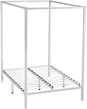 4 Four Poster Double Bed Frame with Cream Finish