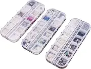 Vaguelly 3 Boxes Natural Shell Nail Sequin Decals for Nail Art Manicure Accessories and DIY Crafts Compact Storage Box Included