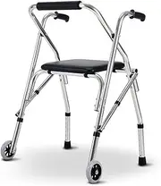 Walker for Seniors Rollator Rollator Walker with Seat and Wheels, Portable Lightweight Folding Seniors Step Assist, for House Outdoor (Green) Little Surprise