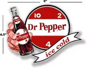 (DP-107) 6" DR PEPPER 10 2 4 ICE COLD BOTTLE IN HAND COOLER POP soda decal