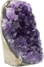 Deep Purple Project Amethyst Quartz Crystal Geode Spiritual Healing Rocks Cluster Stone (Purple, Quartz, 2 in x 3 in, 1/2 lb, Uruguay)