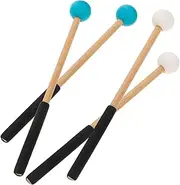 WESIEVYA 2 Pairs Lightweight Practice Drumsticks for Marimba Tongue Drum Instrument Sticks Convenient Grip for Beginners Professionals