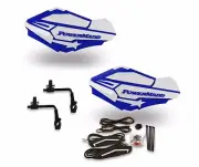 Powermadd Sentinel Handguards Guards Tri Mount White / Blue All Utility ATV's