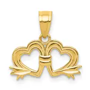 10K Yellow Gold Double Heart Charm