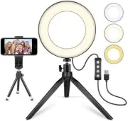 LED Selfie Ring Light w/ Mini & Extendable￼ Tripod Stand and Phone Holder