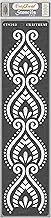 CrafTreat Floural Rangoli Border Stencils for Painting on Canvas, Wallart, Bullet Journal Notebook and Scrapbook - Mandala Stencils - 3"X12" Moroccan Stencil - Reusable Stencil Arts & Crafts Supplies