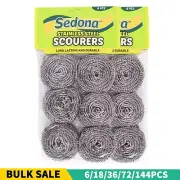 Stainless Steel Scourer Wool Sponge Steel Scrubber For Stove Pot Cooker Cleaning