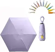 [erised's bifrost] Mini Sun Travel Umbrella Ring handle Coating Layer Fabric Compact Folding Purse Umbrella/Lightweight Small Portable Backpack/Rain Sun/Blocking/Anti UPF 50 UV Protection 99.9% Men Women Kids