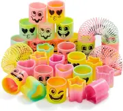 JOYIN 30 Pcs Spring Rainbow Party Favor, Mini Plastic Coil Spring Toy, Fidget...