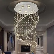Lighting Groups Modern Simple Crystal Chandelier - Circular Creative Living Room and Dining Room Lighting - Aisle Crystal Lamp (D 50CM-Warm Light)