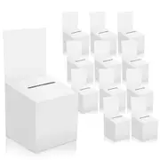 12 Pack Raffle Box Donation Box for Fundraising,Ballot Box Cardboard Box with Slot for Ticket and Removable Header Charity Box for Collecting Business Card Voting Contes,6 x 6 x 6 Inch