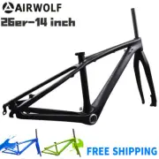 AIRWOLF 26er Carbon Fiber Mtb Bike Frame 14" Mountain Frameset+Fork BB92 135*9mm