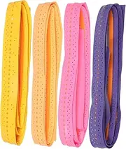 4pcs Badminton Racket Grip Tape Stretchable Anti-Slip Net Sweat-Absorbent Handle Cover for Tennis Badminton