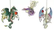 Dragons of the Crystal Cave Ornaments #15: Voyager, Jade Minder & Night Flame