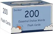 200 Essential Italian Words Vocabulary Flash Cards Flashcard for Beginners Adults | Learn Italian for Beginners Adult