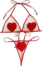 [SNOMYRS] Micro Bikini Extreme See Through Tiny Thong Bikini Microkini Sexy Valentines Lingerie Bra And Panty Two Piece
