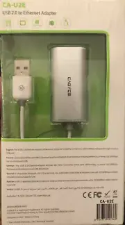 Cadyce USB to Ethernet Adapter (Supports for Mac O/S) (CA-U2E) NEW
