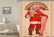 Santa And Young Hot Mrs. Claus Shower Curtain