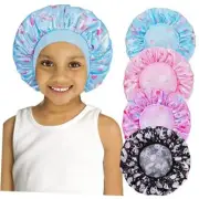 4 PCS Kids Satin Bonnet Child Sleeping Cap,Soft Silk Bonnet 2-18 Years Unicorn