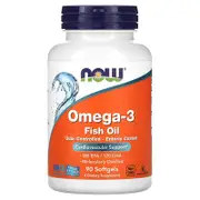NOW Foods, Omega-3 Fish Oil, 1000 mg, 180 EPA - 120 DHA, Odor Controlled, Enteric Coated, 90 Softgels