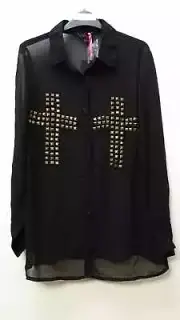 Simply be Studded Chiffon Blouse Black UK 12 EU 40 LN100 HH 17