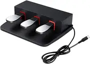 DAOK 3-pedal for digital keyboard piano,Three foot pedal unit for yamaha LP-5A P85 P95 P48 P105 P115 Electric piano (LP-5A Black)