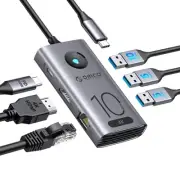 10Gbps USB C Hub 6 in 1 USB C Laptop Docking Station to 4K 60Hz HDMI USB 3.2