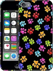 for iPod Touch 7 Case, iPod Touch 6 Case, iPod Touch 5 Case - Dog Paw Multicolour Prints Design 3D Printed Phone Back Hard Plastic Cover Case for iPod Touch 7/6 / 5.