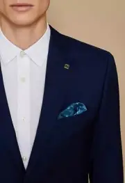 Ted Baker $599 CASTLEJ Navy Super 110s Wool Italian Fabric Suit Jacket 40R