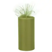 6 inch 50 Yards Tulle Ribbon Rolls Pastel Netting Fabric, Olive Green