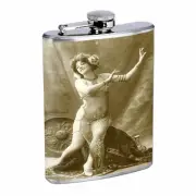 Vintage Gypsy Woman D10 Flask 8oz Stainless Steel Hip Drinking Whiskey