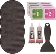 Trampoline Patch Repair Kit - 4"X 4" Round Patches with Glue, Scraper, Wet and Dry Wipe | Outdoor Portable Trampoline Accessories, Waterproof Elastic Fabric Tape for Tear or