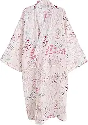 [G-LIKE] Japanese Kimono Nightdress Bathrobe - Traditional Haori Yukata Style 100% Cotton Spring Summer House Dress Sauna Gown Lightweight Thin Sleepwear for Men and Women