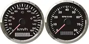 ELING 85MM GPS Speedometer 0-160KM/H Odometer with 0-8000RPM Tachometer with Hourmeter 12V 24Volts for Car Scooter Limousine