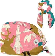 [YTYVAGT] Scrub Caps Women,Scrub Hats Suitable for Women,Christmas Geometric Colorful Deer