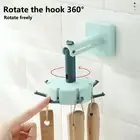 Bathroom Hanger Non-slip Quick Drainage 6 Prong Kitchen Wall Door Hook Traceless