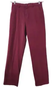 BROOKS BROTHERS Fleece Boys Chino Pants Maroon Burgandy Red Size 18 Flat Front