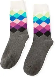 [pants & sox] 6 Pairs Diamond Wave Pattern Socks 4