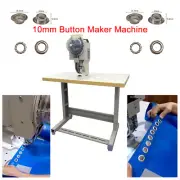 110V 10mm Button Maker Machine 1HP Automatic Grommet Machine w/ 3600 Buttonholes