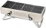 Portable Charcoal BBQ Grill Outdoor Cooking Barbecue Grill, Barbecue Desk Tabletop Outdoor Stainless Steel Smoker BBQ for Camping, Outdoor Cooking, Patio, Garden,White