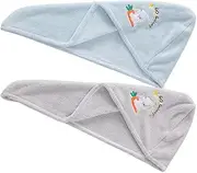 AUTSUPPL 2pcs Soft Microfiber Hair Dry Hat Quick Dry Bath Cap Comfortable Head Towel for Boys and Girls Girls Women Men