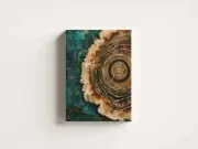 Dark Blue Painting Tree Ring Art Gold Unframed Canvas Print Australian Wall Art