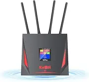 KuWFi 4G LTE Router with SIM Card Slot,with LAN/WLAN high Speed Wireless 300Mbps Strong Antenna for Mobile 3G/4G Network SIM Slot Unlocked, 4G SIM Modem CPE Work with Telstra/Vodafone/Optus SIM Card