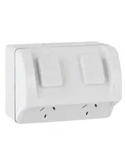 Lucci Power Twin IP54 10A Exterior GPO in White